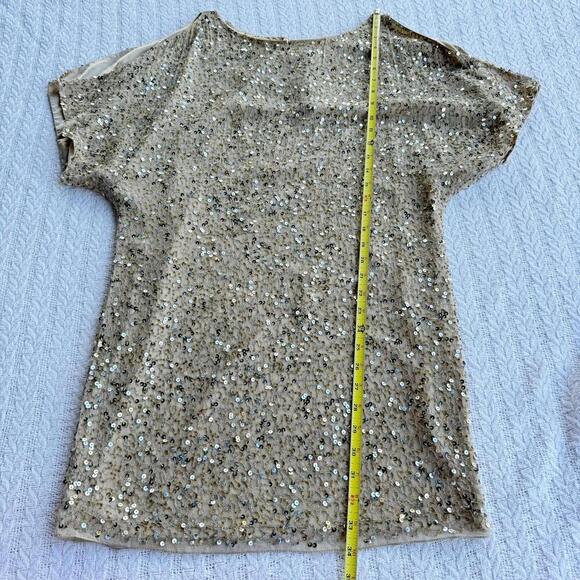 Stunning Cache Sequined Golden Mini Dress - Size 4 - Picture 6 of 9